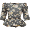 BROCK grey floral blouse - Srajce - kratke - 