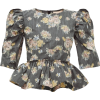 BROCK grey floral blouse - Koszule - krótkie - 