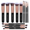 BS-MALL(TM) Premium 14 Pcs Synthetic Foundation Powder Concealers Eye Shadows Silver Black Makeup Brush Sets(Rose Golden) - Piękno - $35.99  ~ 30.91€