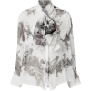 BURBERRY Angel print pussy-bow blouse - 长袖衫/女式衬衫 - 