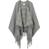 BURBERRY grey plaid tartan poncho - Jacket - coats - 