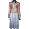 BURBERRY logo print pleated shirt dress - Obleke - 