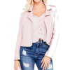 Baby Pink Faux Leather Moto Jacket - Persone - 