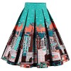 Babyonline Women Vintage Skater Skirts High Waist Midi Print Rockabilly Skirt - Skirts - $15.99 