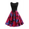 Babyonlinedress Women's Vintage 1950s Print Cocktail Dresses with Bowknot - 连衣裙 - $16.79  ~ ¥112.50