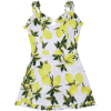 Back Shirred Lemon Print Dress - Dresses - 