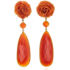Bahina 18K Gold, Rose And Carnelian Earr - Earrings - 