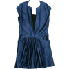 Balenciaga Blue Woven Drop Waist Dress - sukienki - 