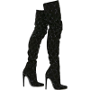 Balmain Black Thigh High Boots - Stiefel - 