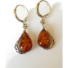 Baltics Amber earrings, sterling silver  - Kolczyki - 