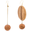 Bambu Asymmetric Wood Earrings - Ohrringe - 