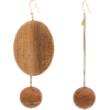 Bambu Asymmetric Wood Earrings - Серьги - 