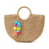 Basic straw bag with color trim - Uncategorized - 