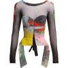 Bead and crystal-embellished mesh top - Koszule - krótkie - 