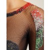 Bead and crystal-embellished mesh top - Camisa - curtas - 