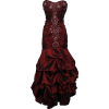 Beaded Embroidered Taffeta Long Gown Prom Holiday Dress Burgundy - Vestiti - $154.99  ~ 133.12€