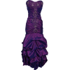 Beaded Embroidered Taffeta Long Gown Prom Holiday Dress Purple - Dresses - $154.99  ~ £117.79