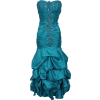 Beaded Embroidered Taffeta Long Gown Prom Holiday Dress Turquoise - Obleke - $154.99  ~ 133.12€
