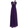 Beaded One-Shoulder Chiffon Long Goddess Gown Prom Dress Purple - Dresses - $149.99 