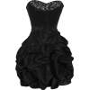 Beaded Taffeta Party Mini Bubble Dress Prom Holiday Black - Dresses - $99.99 