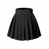 Beautifulfashionlife Girl's Black High Waist Ruffle Elastic Waistbands Skater Skirt with Shorts,S - Krila - 