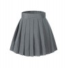 Beautifulfashionlife Girl's High Waist Pleated Mini Skirt Tennis A-line Elastic Shorts Dark Grey,S - Krila - 