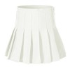 Beautifulfashionlife Women's High Waist Solid Pleated Mini Skirt(L, White) - 裙子 - 