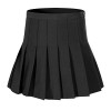 Beautifulfashionlife Women's Short Cheerleader Solid Pleated Mini Tennis Skirt(2XL, Black) - Saias - 