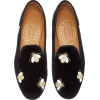 Bees Black Slipper by STUBBS & WOOTTON - Flats - 
