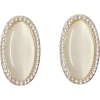 Beige Colour Oval Shape Alloy earrings - Earrings - $6.00 