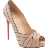 Beige Stripe Heel Shoes - Klassische Schuhe - 