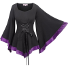 Belle Poque Gothic Bell Sleeve Top - Srajce - dolge - 