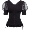 Belle Poque Gothic Corset Style Top - Košulje - kratke - 