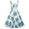 Belle Poque Homecoming 1950s Retro Vintage Sleeveless V-Neck Flared A-Line Dress BP416 - Dresses - $17.66 