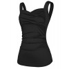 Belle Poque Kate Kasin Women's Vintage Vest Tops Sleeveless Strap Vest Tops Ruched Cami - Shirts - $14.99 