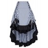 Belle Poque Striped Steampunk Gothic Victorian High Low Skirt Bustle Style - Skirts - $26.99 