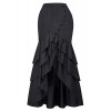 Belle Poque Vintage Steampunk Gothic Victorian Ruffled High-Low Skirt BP000406 - Skirts - $25.99  ~ £19.75