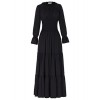 Belle Poque Women Long Sleeve Renaissance Pleated Maxi Dress Elastic Waist BP225 - Dresses - $18.99 