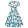 Belle Poque Women's 1950s Vintage Floral Short Sleeve Party Dress with Pockets - Vestiti - $15.99  ~ 13.73€