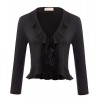 Belle Poque Women's 3/4 Sleeve Shrug Ruffled Hem Bolero Cardigan - Camicie (corte) - $15.99  ~ 13.73€