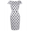 Belle Poque Women's 50s V-Back Polka Dots Pencil Dress with Pockets - Dresses - $17.99 
