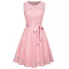 Belle Poque Women's Floral Lace Short Bridesmaid Party Dresses With Belt BP1001 - ワンピース・ドレス - $15.99  ~ ¥1,800