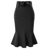 Belle Poque Women's Pencil Skirt with Belt BP627 - フラットシューズ - $16.88  ~ ¥1,900