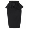 Belle Poque Women's Ruffle Stretchy Slim Fit Bodycon Knee Length Midi Pencil Skirt - sukienki - $19.88  ~ 17.07€