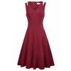 Belle Poque Women's Sexy A-Line Sleeveless V-Neck Cocktail Swing Party Dress - Obleke - $19.99  ~ 17.17€