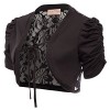 Belle Poque Women's Short Sleeve Shrug Lace Open Front Cardigan Cropped Bolero Jacket S-XXL - Koszule - krótkie - $12.99  ~ 11.16€