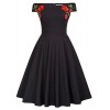 Belle Poque Women's Summer Off Shoulder Embroidery A-Line Cotton Dress - Dresses - $26.99  ~ £20.51