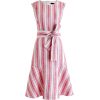 Belted Dress In Linen - sukienki - 