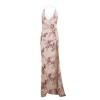 BerryGo Women's Sexy Backless Halter High Split Floral Sequin Maxi Dress - sukienki - $27.99  ~ 24.04€