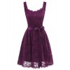 BeryLove Women's Floral Lace Bridesmaid Dress with Pockets Short Prom Dress Belt - ワンピース・ドレス - $25.99  ~ ¥2,925